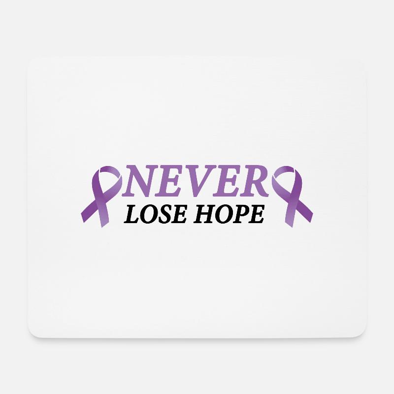 Never Lose Hope - Krebs - Mousepad (Querformat) - Weiß