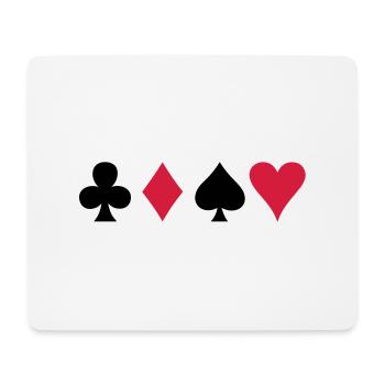 Chacun des quatre costumes cartes de poker de - Tapis de souris (format paysage) - blanc - Devant