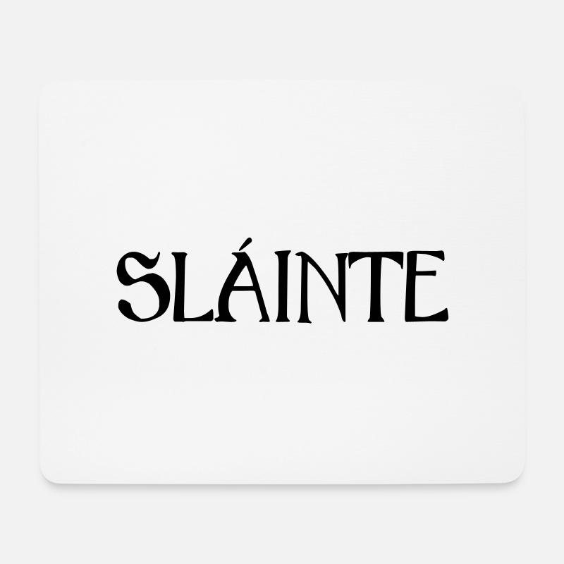 Slainte text de - Mousepad (Querformat) - Weiß