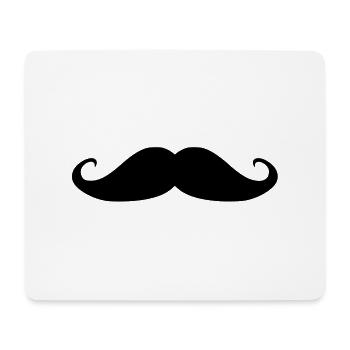 moustache - Tapis de souris (format paysage) - blanc - Devant