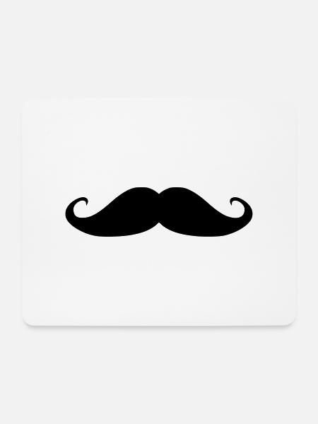 moustache - Mousepad (Querformat) - Weiß