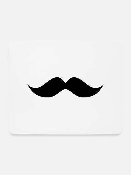 Schnurrbart Schnurrbart wellig - Mousepad (Querformat) - Weiß