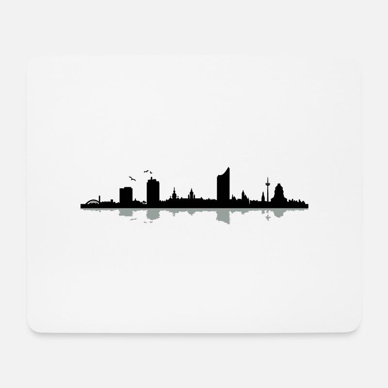 Leipzig Skyline - Mousepad (Querformat) - Weiß