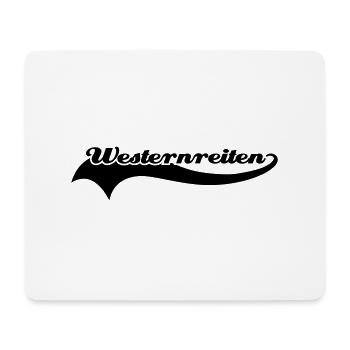 Westernreiten - Mousepad (Querformat) - Weiß - Vorne