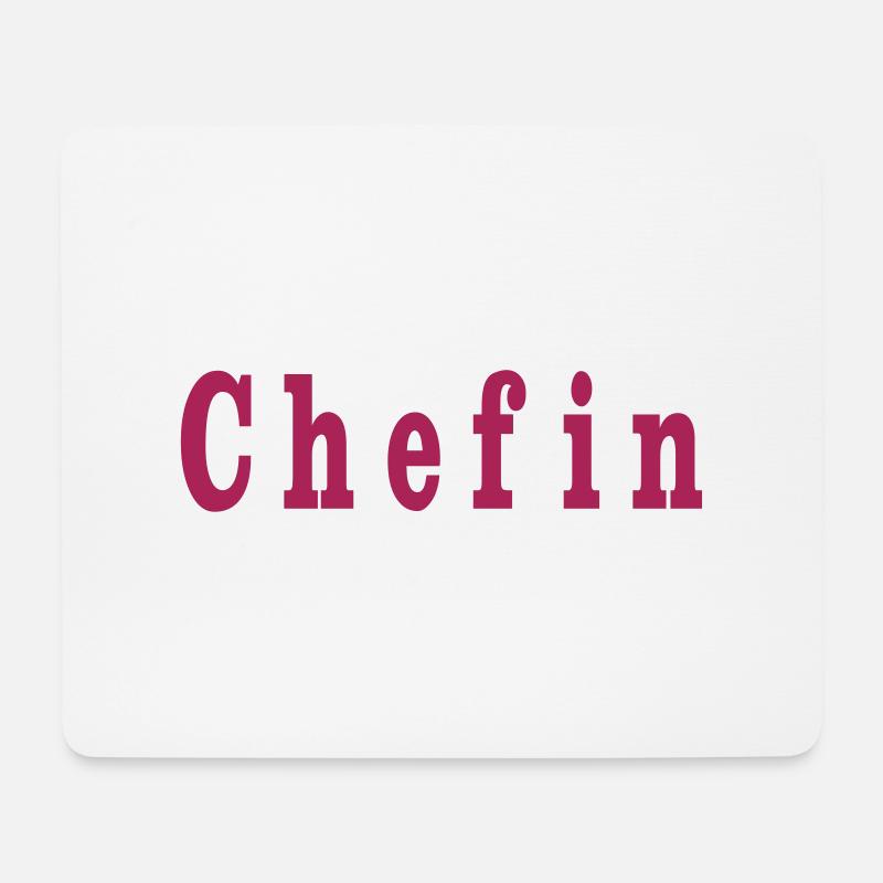 Chefin - Mousepad (Querformat) - Weiß
