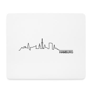Skyline Hamburg - Mousepad (Querformat) - Weiß - Vorne