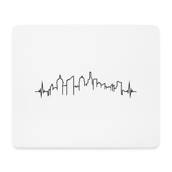 stadt puls herzschlag frequenz kontur linie metrop - Mousepad (Querformat) - Weiß - Vorne