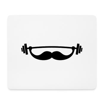 Funny Fitness Mustache / Beard - Mousepad (Querformat) - Weiß - Vorne