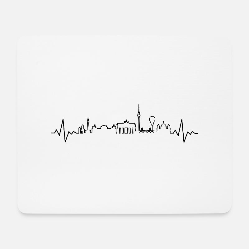 Skyline - Berlin - Mousepad (Querformat) - Weiß