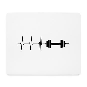 herzschlag hantel workout - Mousepad (Querformat) - Weiß - Vorne