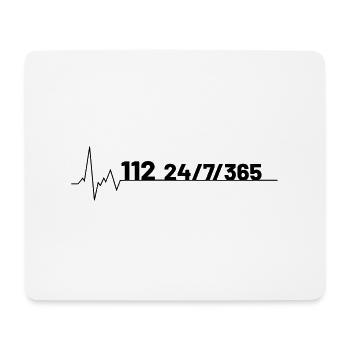 Service d'incendie Heartbeat 112 | Pompier volontaire - Tapis de souris (format paysage) - blanc - Devant