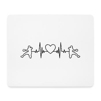 Handball EKG Handballspieler Handballer Herzschlag - Mousepad (Querformat) - Weiß - Vorne
