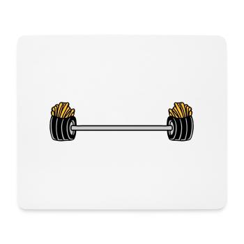 Weightlifting French Fries Bodybuilder - Mouse Pad (horizontal) - white - Front