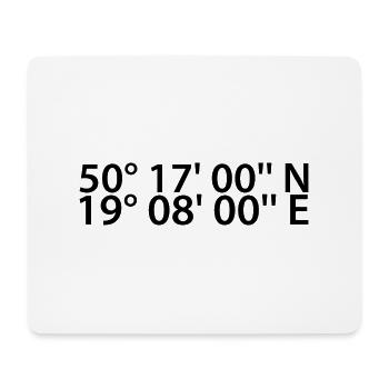 Sosnowiec coordinates - Mouse Pad (horizontal) - white - Front