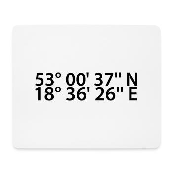 Toruń coordinates - Mouse Pad (horizontal) - white - Front