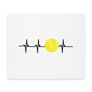 Tennis-Herzschlag - Mousepad (Querformat) - Weiß - Vorne