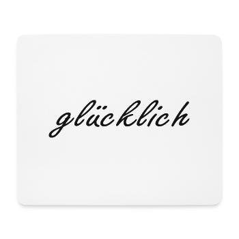 glücklich - Mousepad (Querformat) - Weiß - Vorne