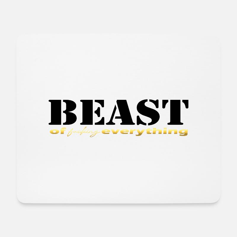 Beast everything black - Mouse Pad (horizontal) - white