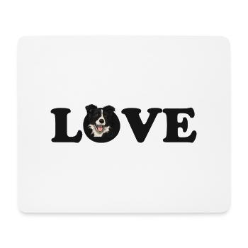 Border collie love - Tapis de souris (format paysage) - blanc - Devant