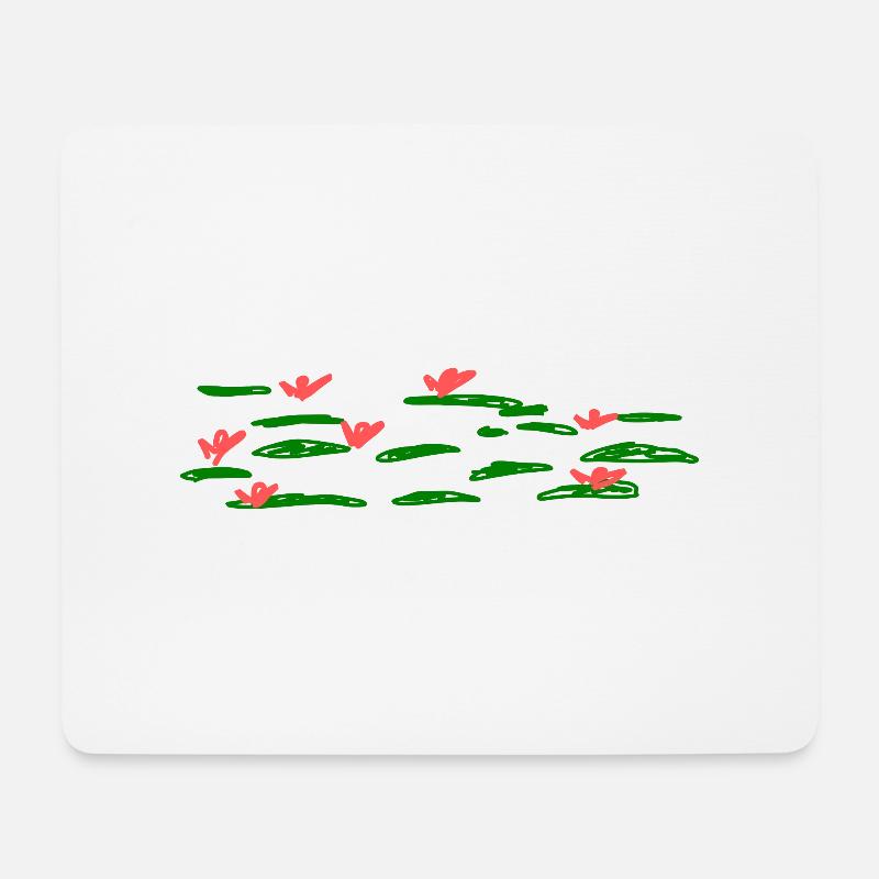 Seerosen - Mousepad (Querformat) - Weiß