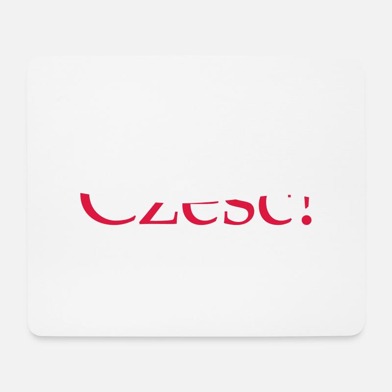 Cześć - Kolory flagi Polski Hi Poland Flagge Farben - Mousepad (Querformat) - Weiß