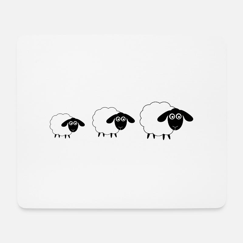 Schafe - Mousepad (Querformat) - Weiß