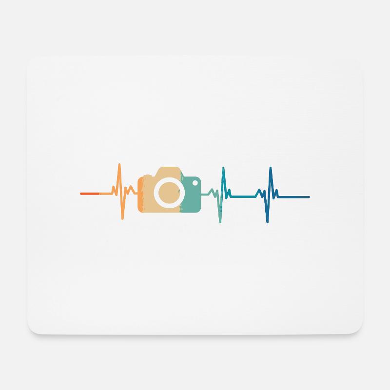 Heartbeat-Kamera - Mousepad (Querformat) - Weiß