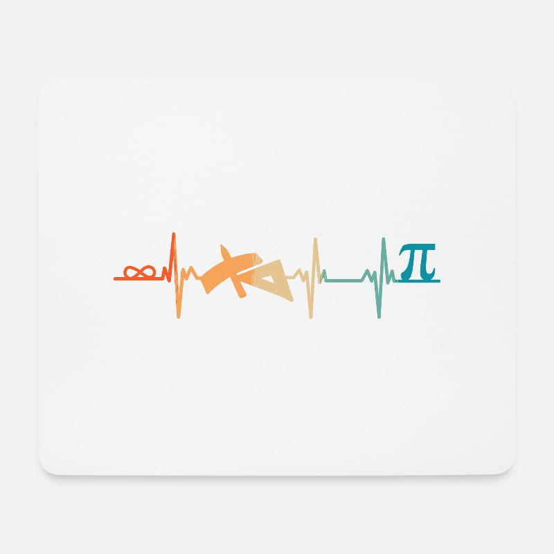 Herzschlag-Mathe - Mousepad (Querformat) - Weiß