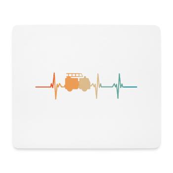 Heartbeat Fire Truck - Mouse Pad (horizontal) - white - Front