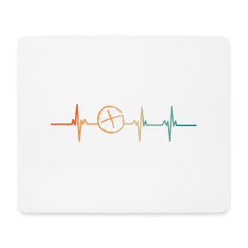Geocaching-Herzschlag - Mousepad (Querformat) - Weiß - Vorne