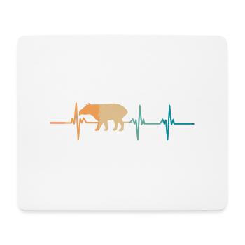 Tapir-Herzschlag - Mousepad (Querformat) - Weiß - Vorne