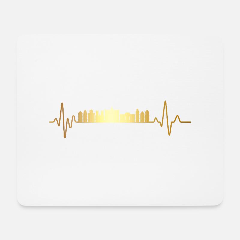 Herzschlag Brüssel - Mousepad (Querformat) - Weiß