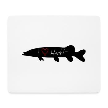 I Love Pike black - Mouse Pad (horizontal) - white - Front
