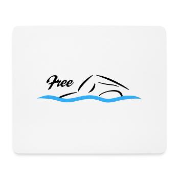 Freistil Schwimmen - Mousepad (Querformat) - Weiß - Vorne
