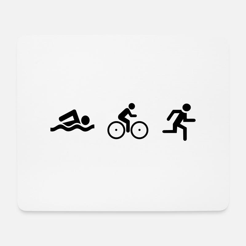 triathlon - Mousepad (Querformat) - Weiß