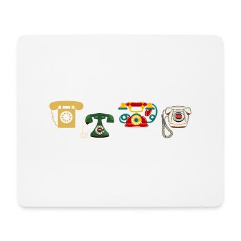 Vintage Retro Phone - Mouse Pad (horizontal) - white - Front