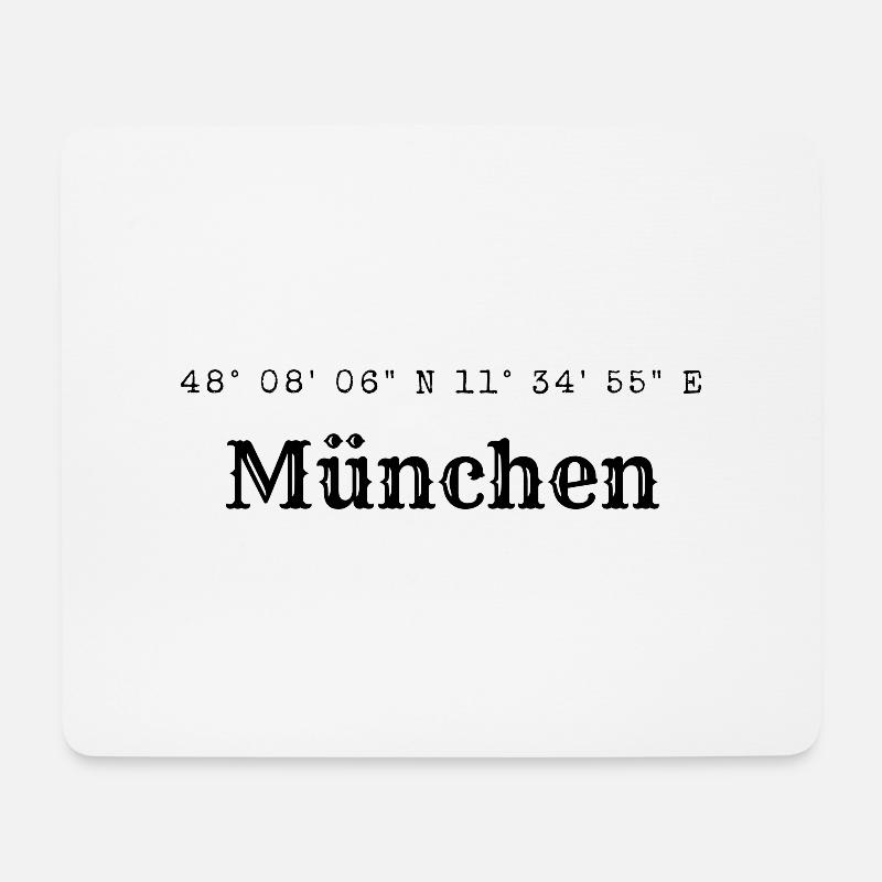 München Koordinaten - Mousepad (Querformat) - Weiß