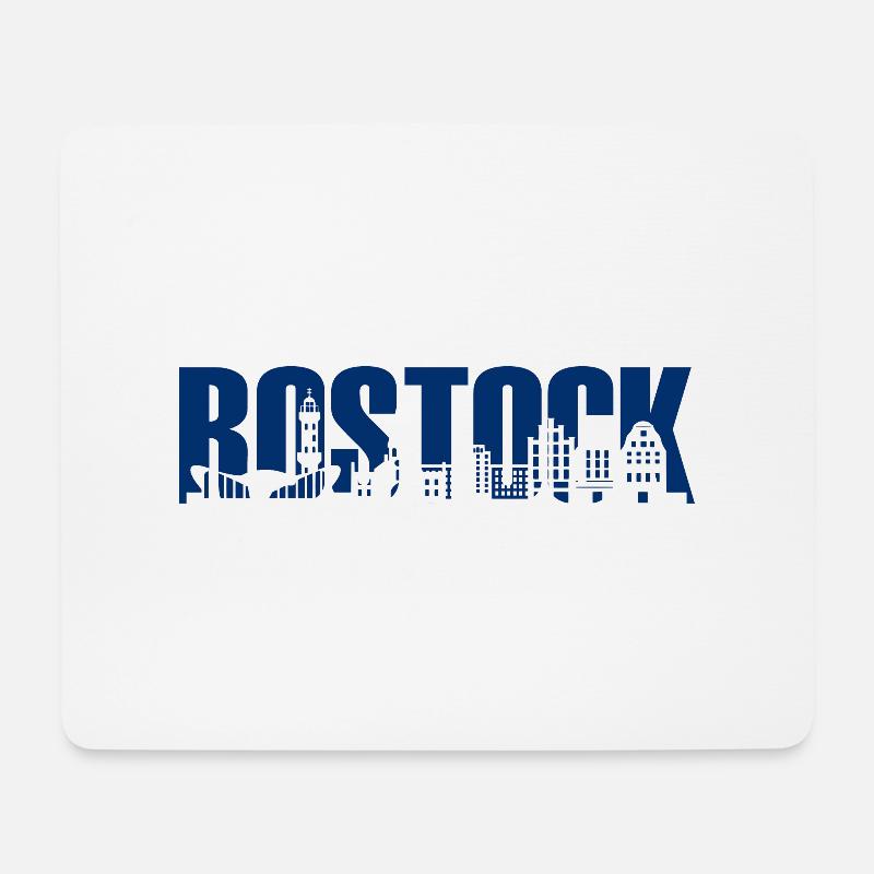 Rostock Ostsee Skyline - Mousepad (Querformat) - Weiß