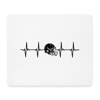 American Football Helmet Heartbeat -Sports Design - Mousepad (Querformat) - Weiß - Vorne