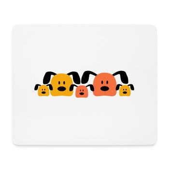 5 Hunde Familie Team 3 Kinder Eltern Mama Papa Süß - Mousepad (Querformat) - Weiß - Vorne