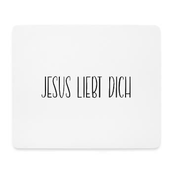 Jesus liebt dich - Mousepad (Querformat) - Weiß - Vorne