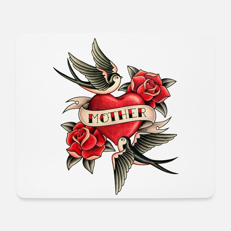 MUTTER TÄTOWIERUNG - Mousepad (Querformat) - Weiß
