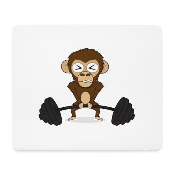 Monkey barbell gym gift - Mouse Pad (horizontal) - white - Front