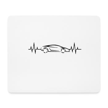 Battements cardiaques - Heartbeat / Voiture de sport - Tapis de souris (format paysage) - blanc - Devant
