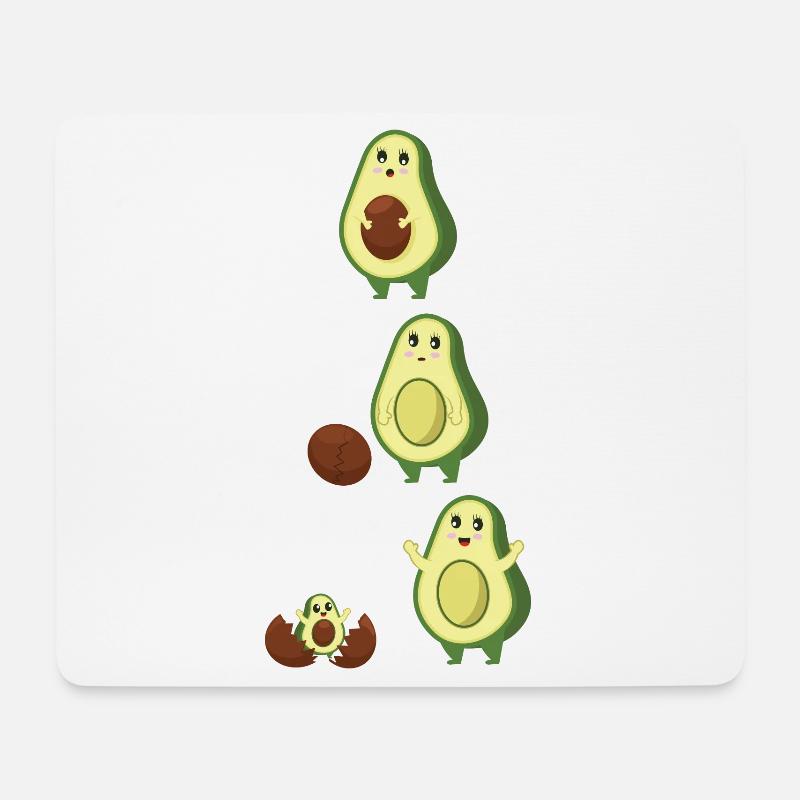 Mamacado Schwangere Mutter Geschenk Süße Avocado Baby - Mousepad (Querformat) - Weiß