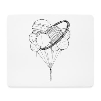 Planeten, Ballons - Mousepad (Querformat) - Weiß - Vorne