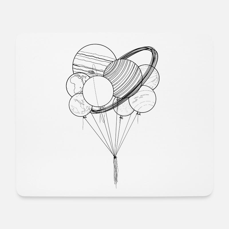 Planeten, Ballons - Mousepad (Querformat) - Weiß