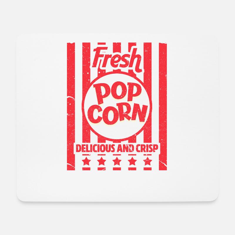Popcorn - Mousepad (Querformat) - Weiß
