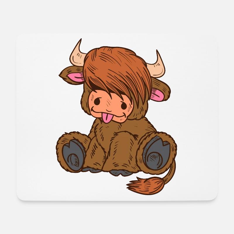 Scottish Highland Cow Frauen Schottische Highland - Mousepad (Querformat) - Weiß