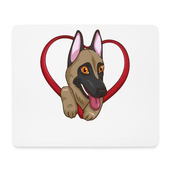 Belgian Malinois Belgischer Schäferhund - Mousepad (Querformat) - Weiß - Vorne